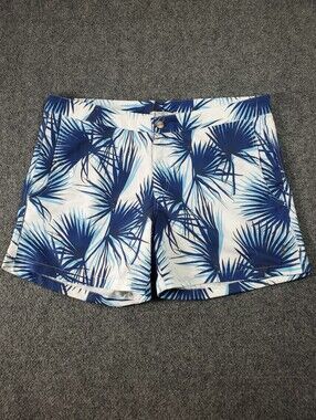 Retromarine New York Swim Trunks Mens 38 Tropical Hawaiian Print Blue White